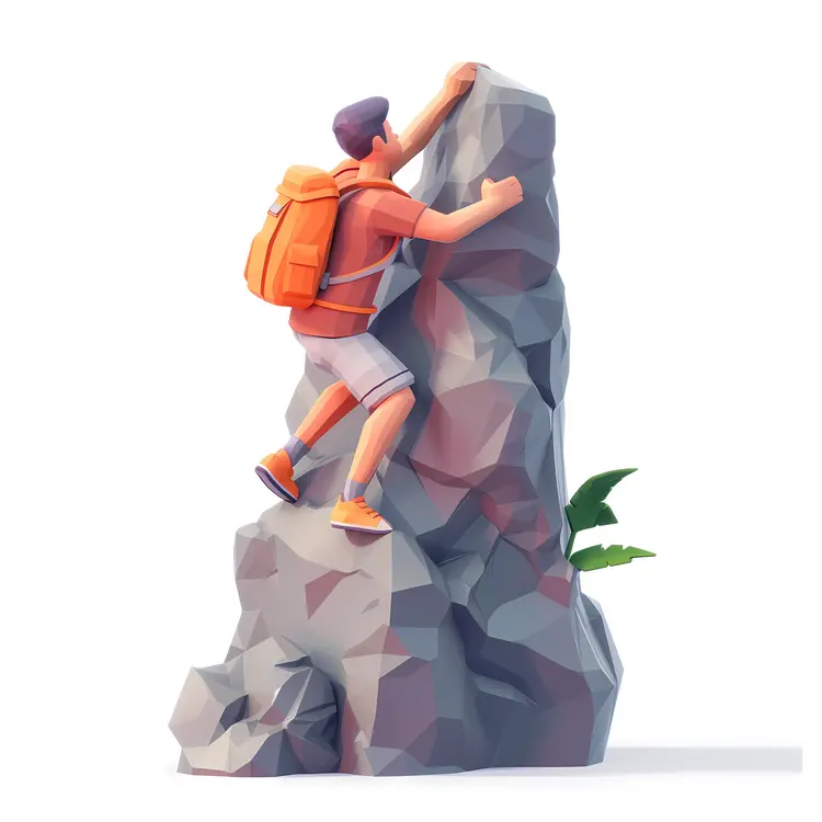 Rock Climber with Backpack