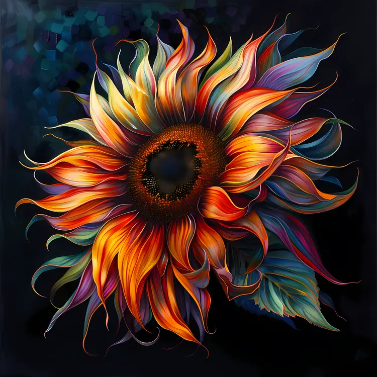 Colorful Sunflower Illustration
