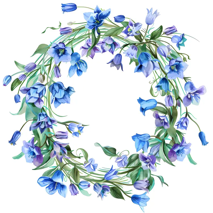 Bluebell Flower Wreath