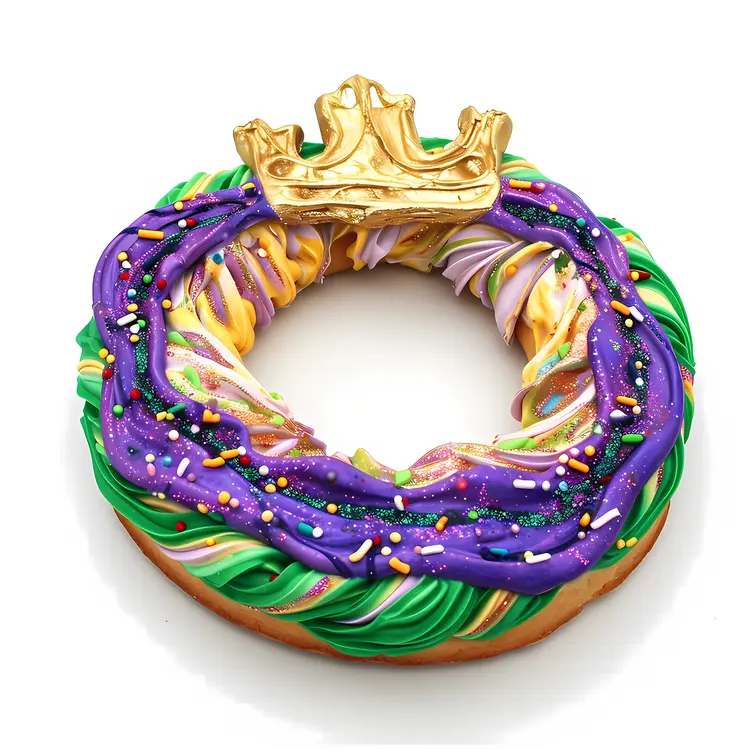 Crown Decorated Donut with Colorful Icing