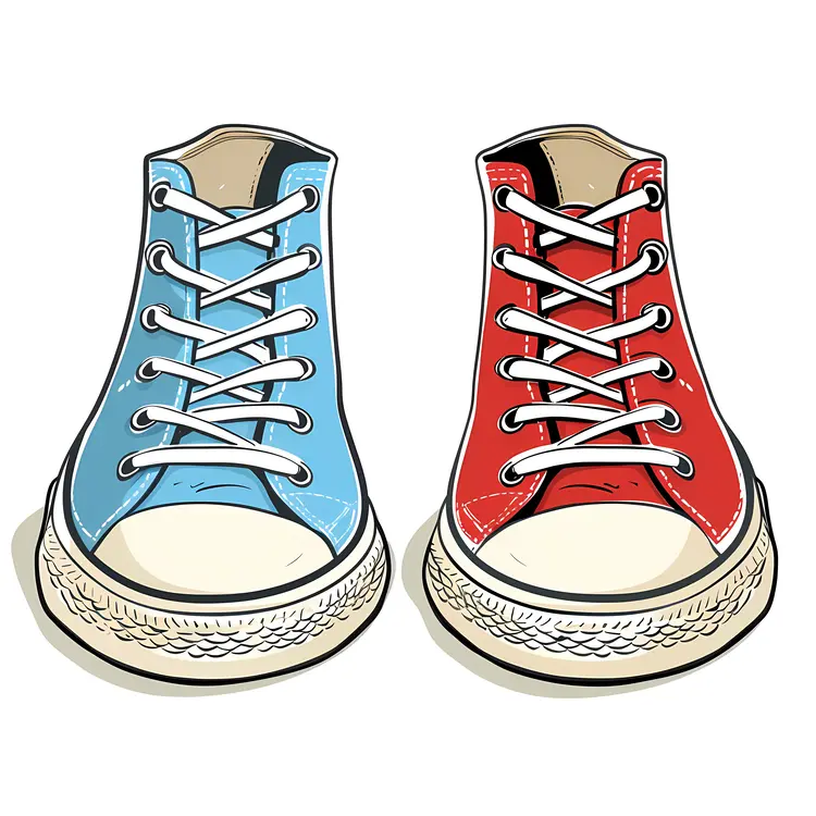 Stylish Mismatched Sneakers