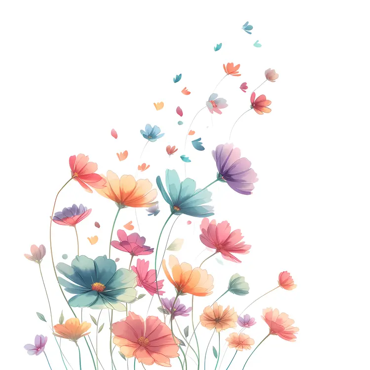 Vibrant and Colorful Flower Illustration
