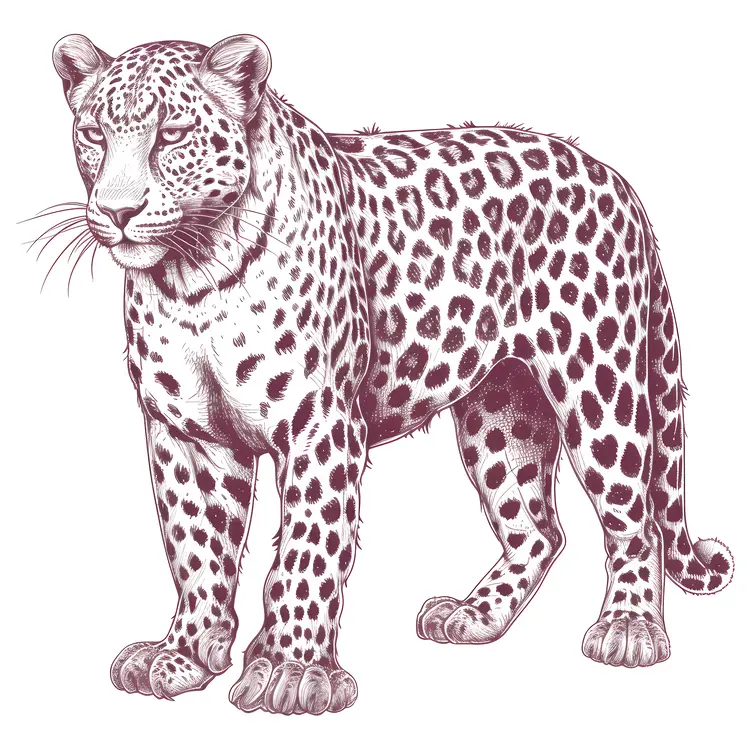 Detailed Leopard Drawing
