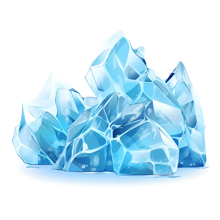 Blue Ice Crystals in Winter