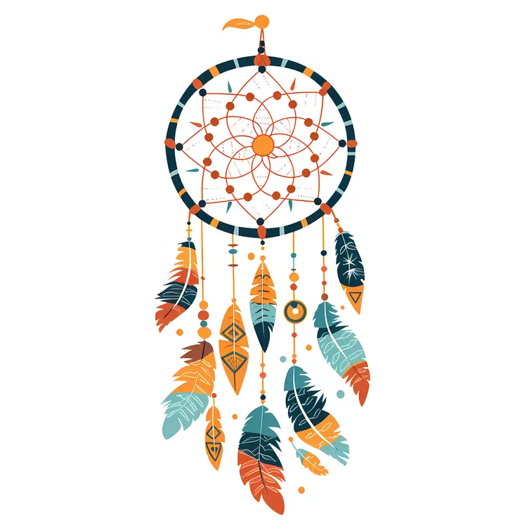 Artistic Dreamcatcher with Colorful Feathers