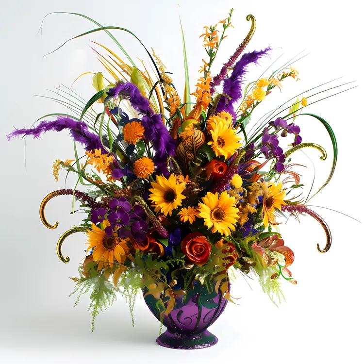 Colorful Floral Arrangement in a Vase