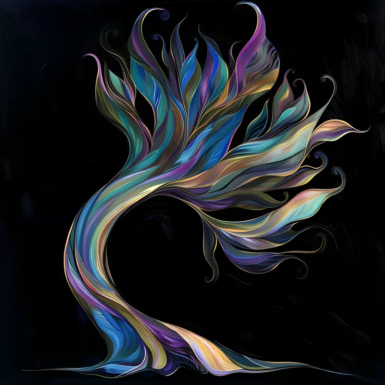 Abstract Colorful Tree Art