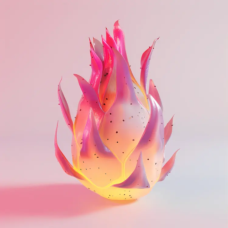 Glowing Yellow and Pink Dragon Fruit