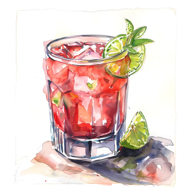 Refreshing Red Cocktail with Lime