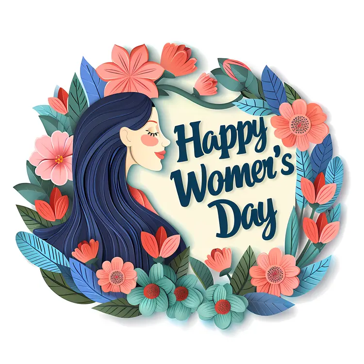 Happy Women's Day with Floral Art
