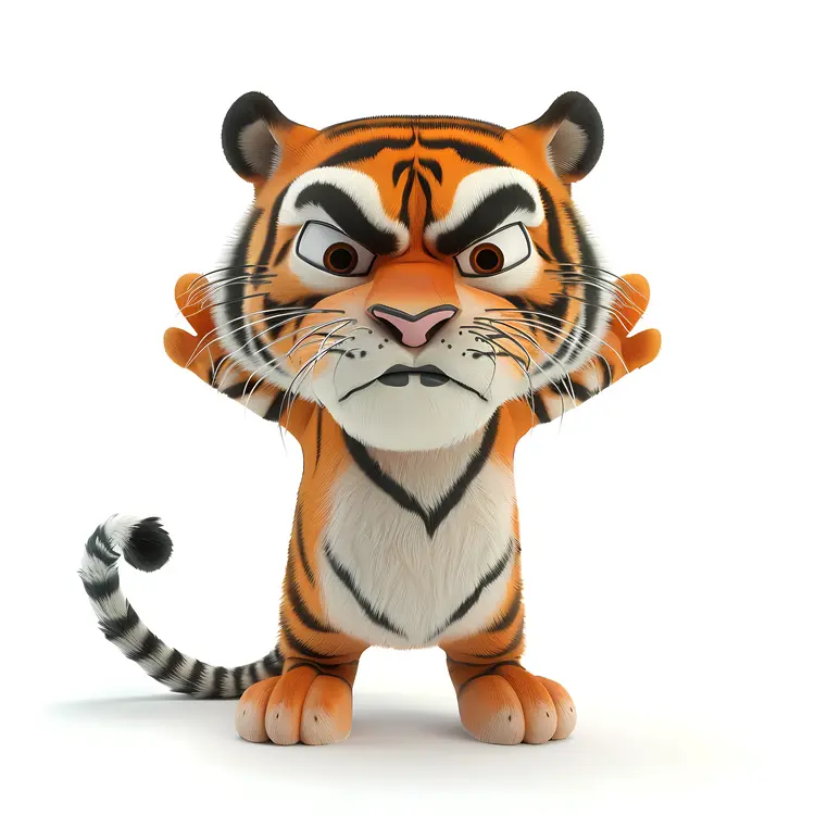 Angry Cartoon Tiger
