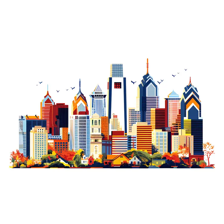 Colorful Urban Skyline