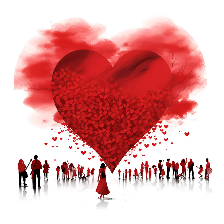 Heart Symbol with People for Valentine's Day