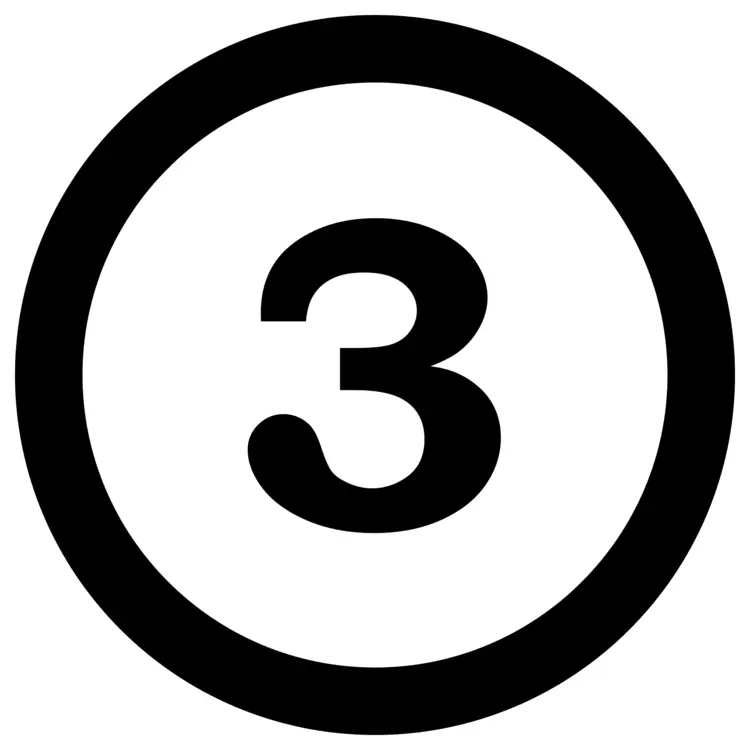 Black Circle with Number 3