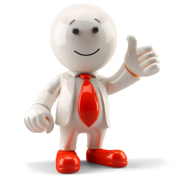 Thumbs Up Character in Red Shoes