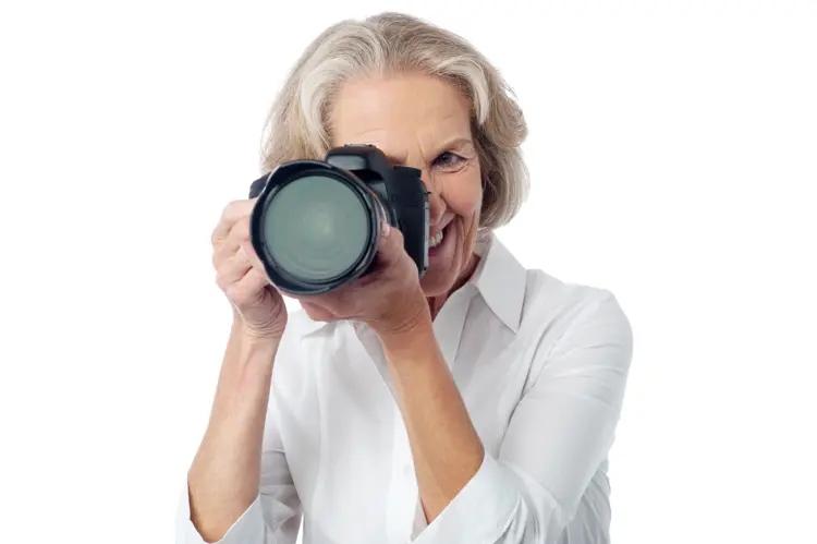 Smiling Woman with Camera
