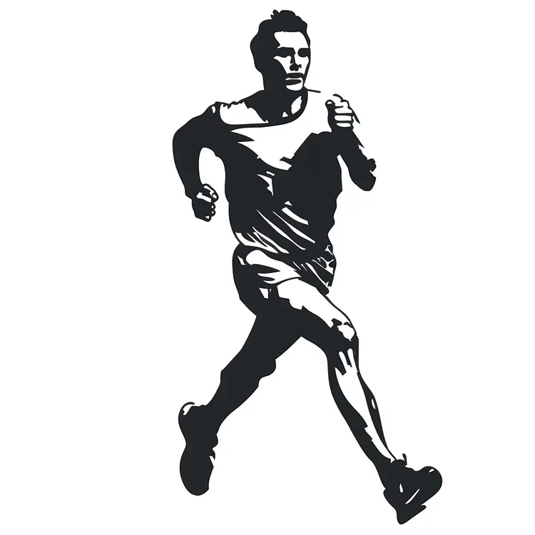 Black and White Runner Illustration