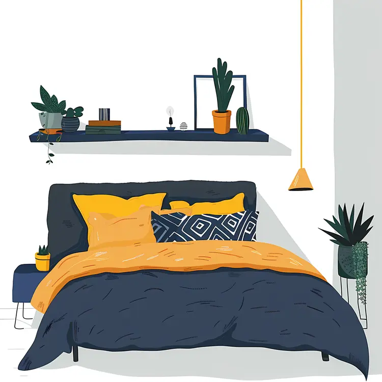 Stylish Bedroom with Plants