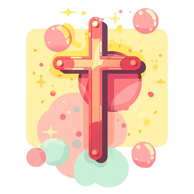 Colorful Cross with Abstract Background