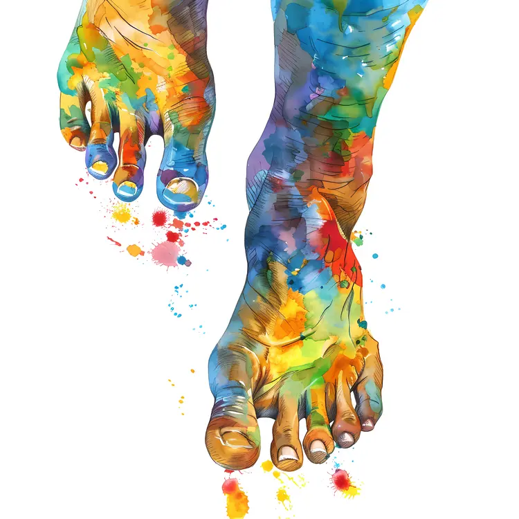 Colorful Artistic Illustration of Feet