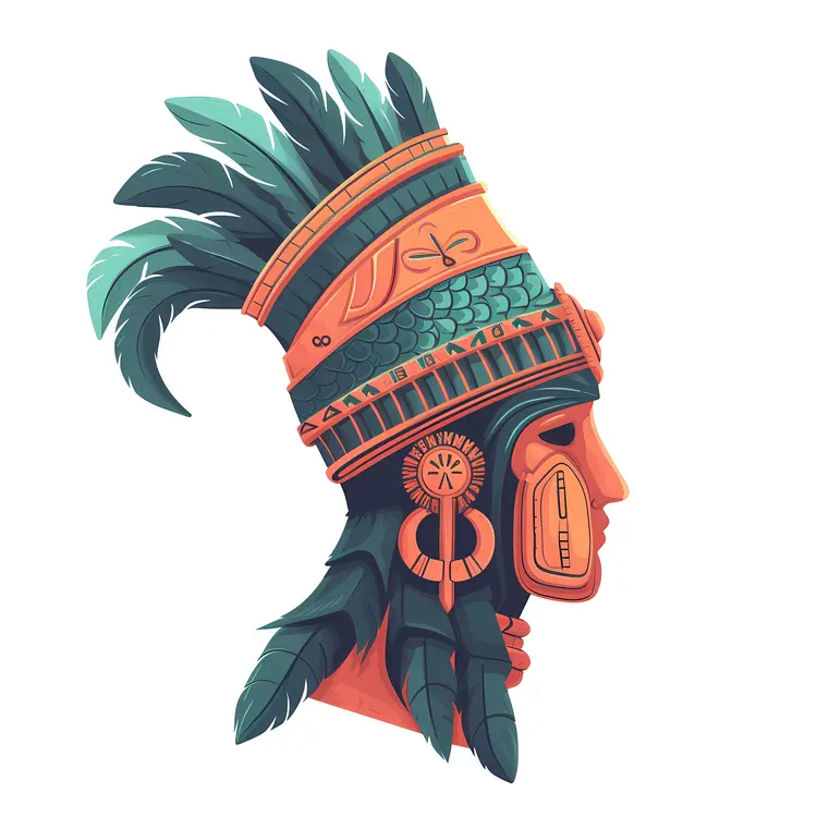 Profile View of Feathered Headdress