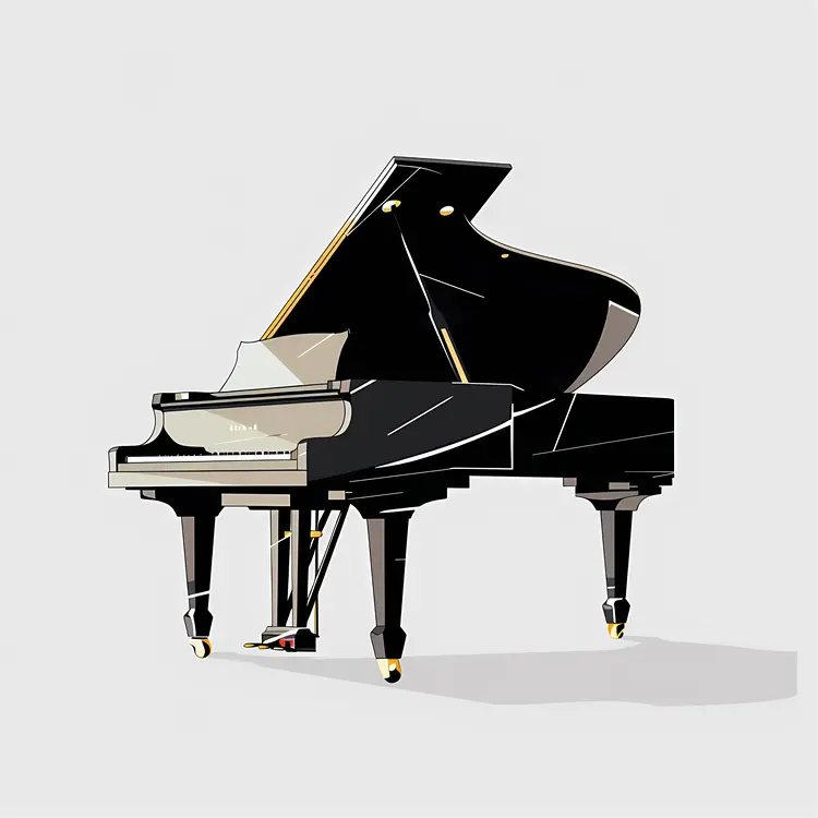 Black Grand Piano Illustration