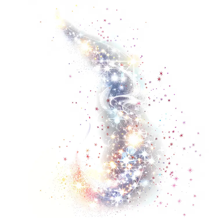 Curved Rainbow Stars Trail