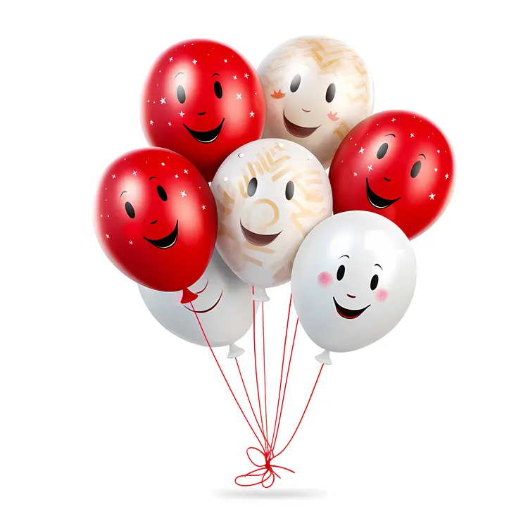 Colorful Balloons with Smiley Faces