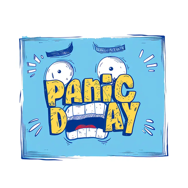 Panic Day Cartoon Illustration