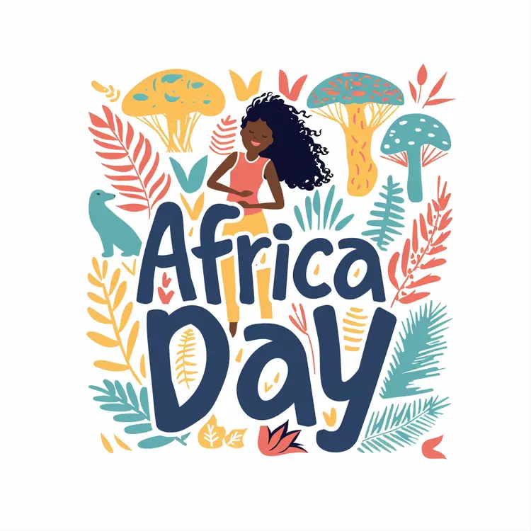 Colorful Africa Day Celebration with Woman