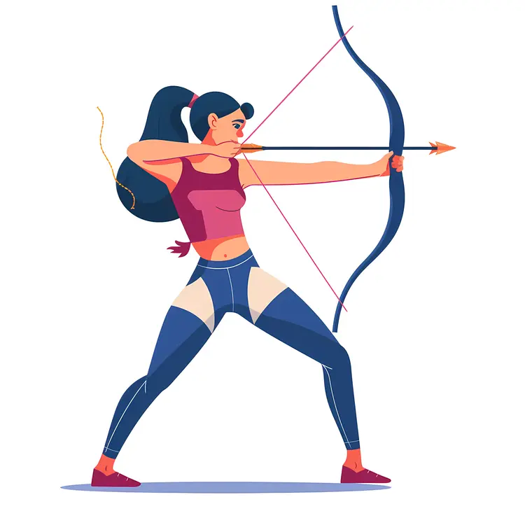 Focused Female Archer