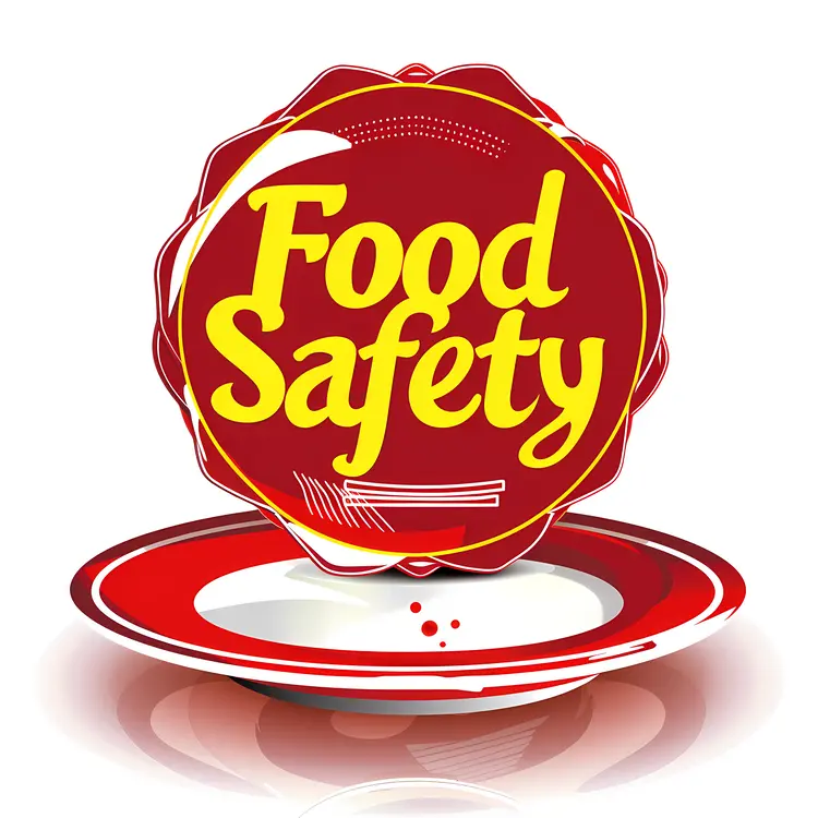 Food Safety Sign on Red Plate