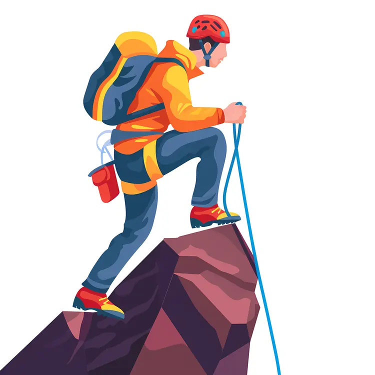 Climber on Mountain Peak