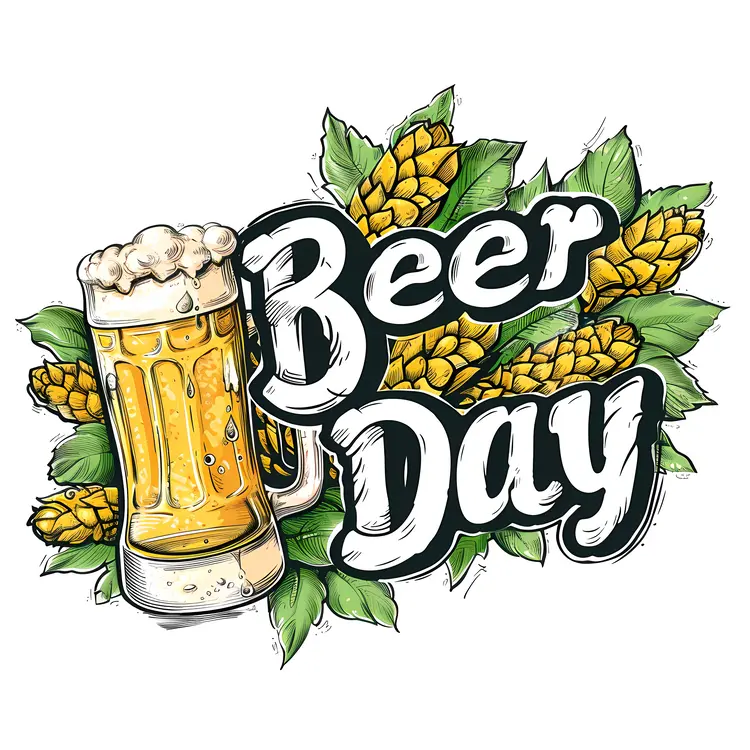 Beer Mug with Hops for Beer Day