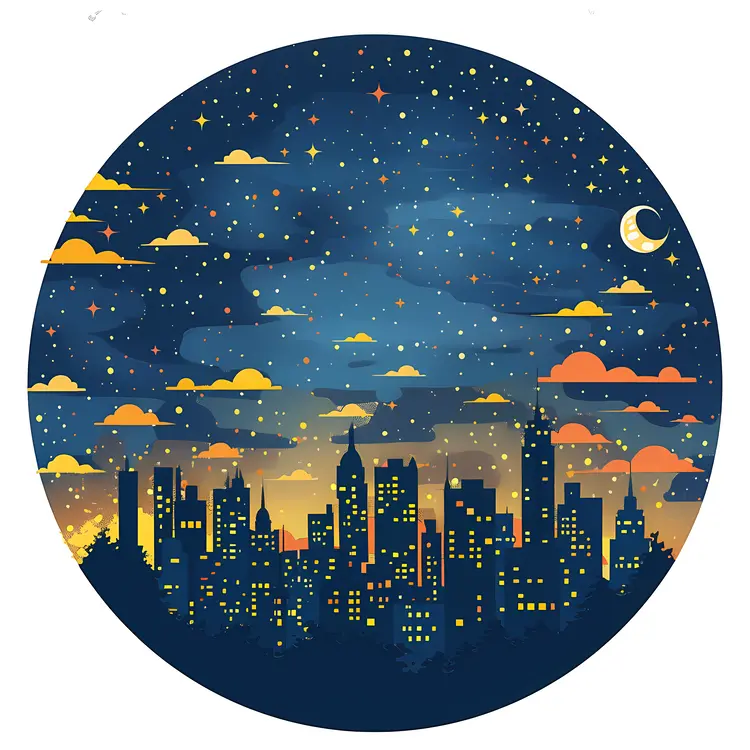 Starry Night Cityscape