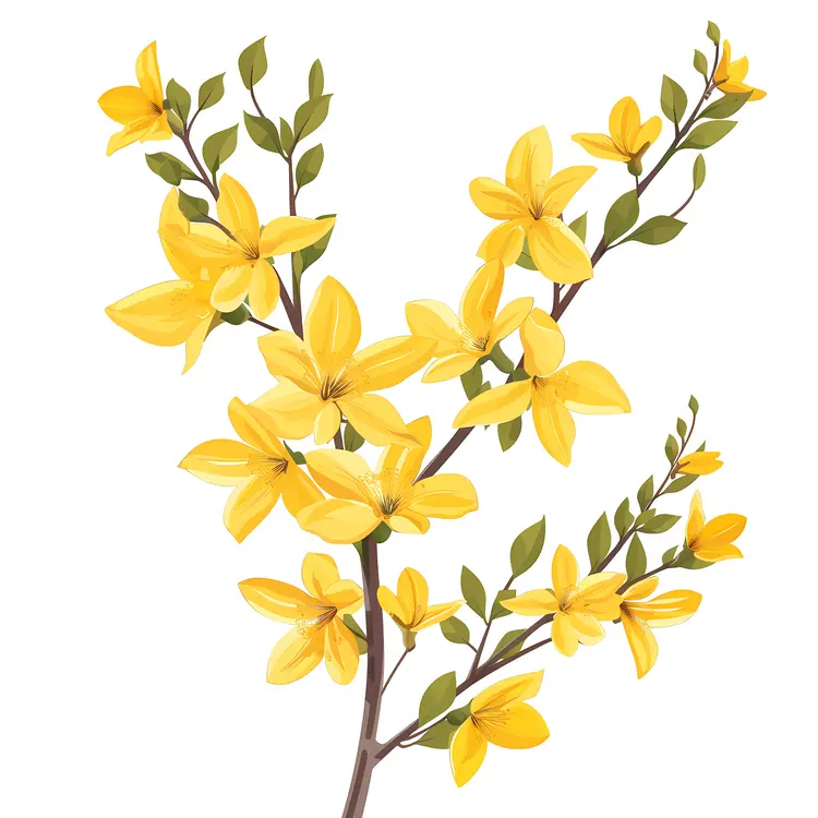 Yellow Flowers on a Branch
