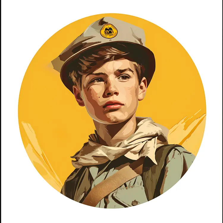 Boy Scout with Yellow Background