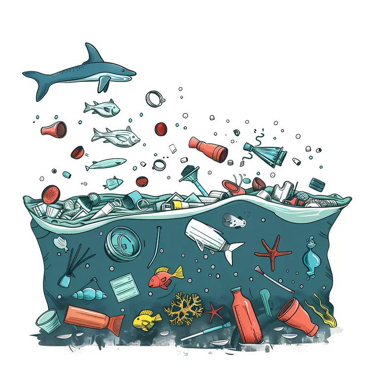 Ocean Pollution with Various Waste