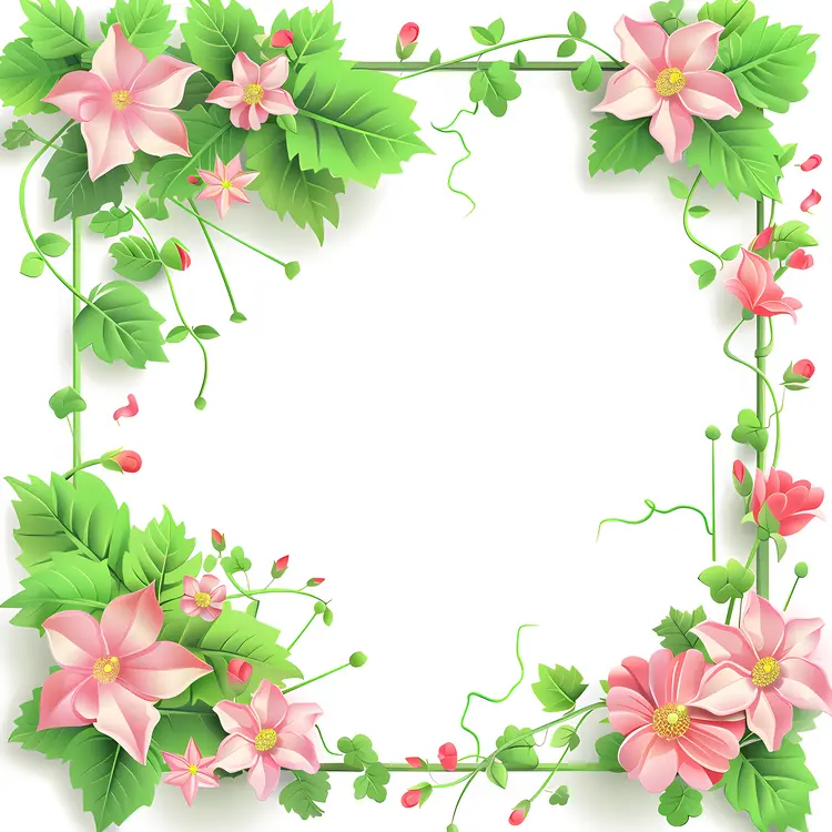 Square Floral Frame Decoration