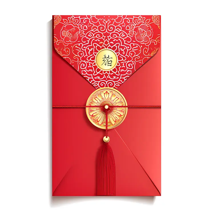Elegant Red Envelope with Gold Tassel