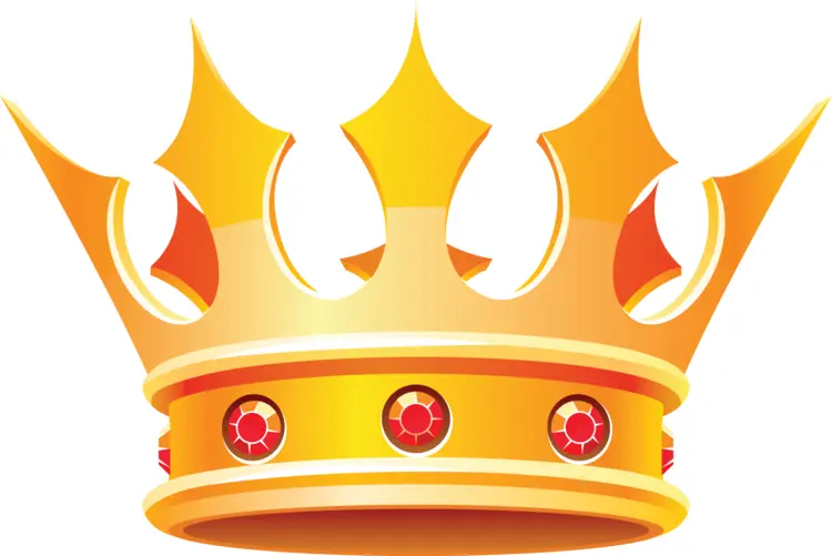 Golden Crown with Red Jewels