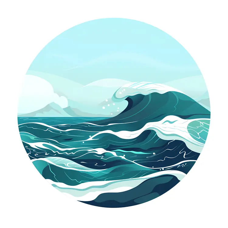 Calm Ocean Waves in Circular Frame