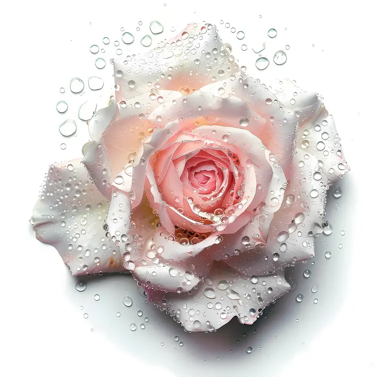 Dew-Covered Pink Rose