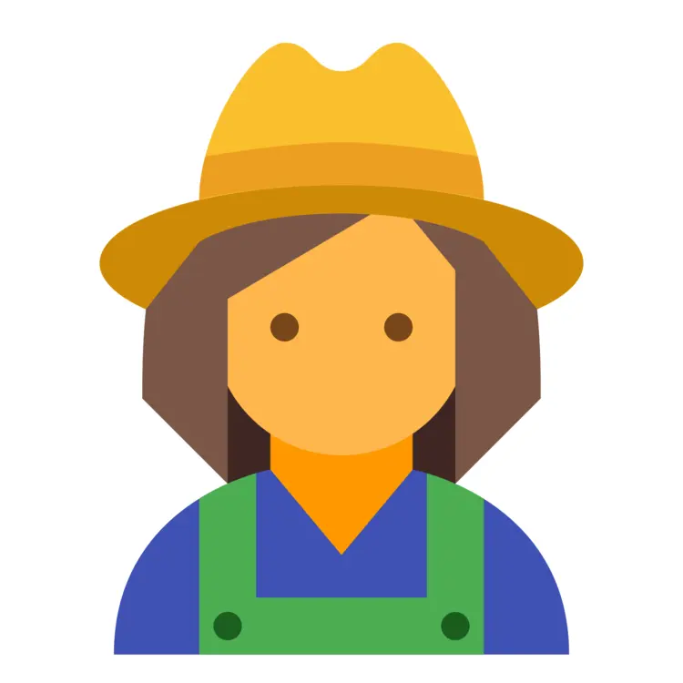 Farmer in Hat and Overalls