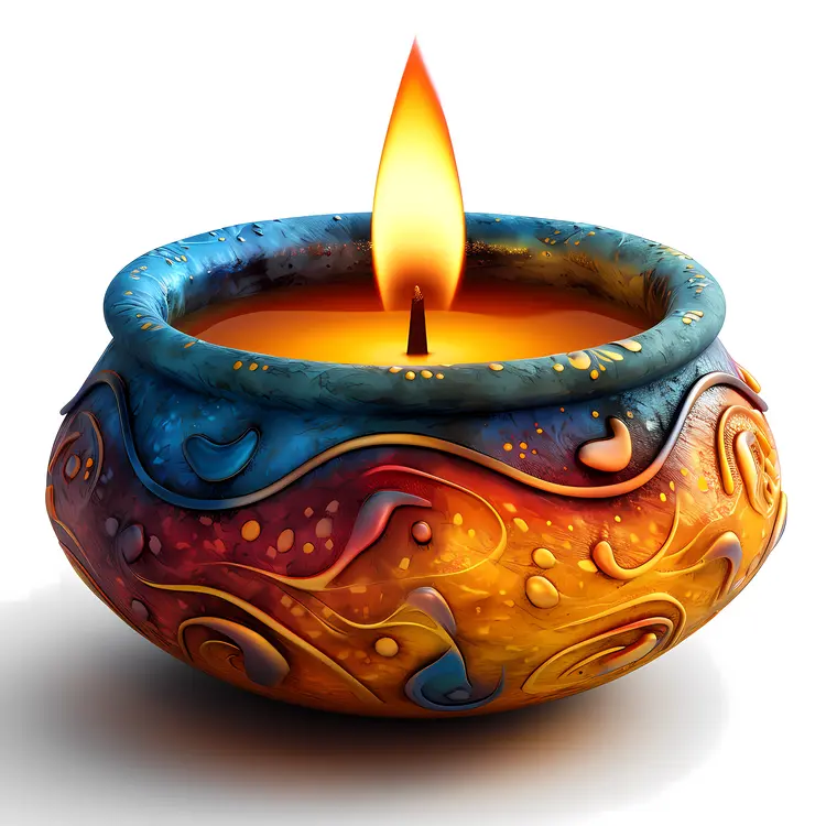 Vibrant Colorful Candle with Soft Light
