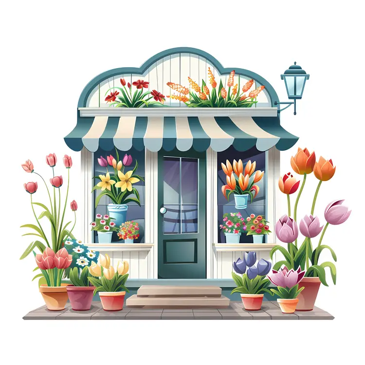 Flower Shop with Colorful Blooms