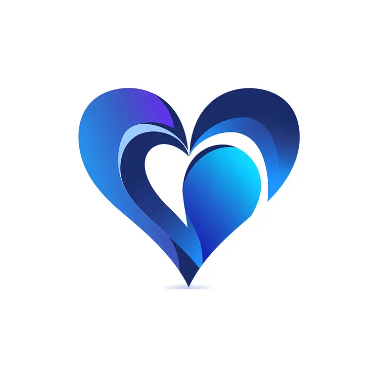 Blue Heart with Gradient Design