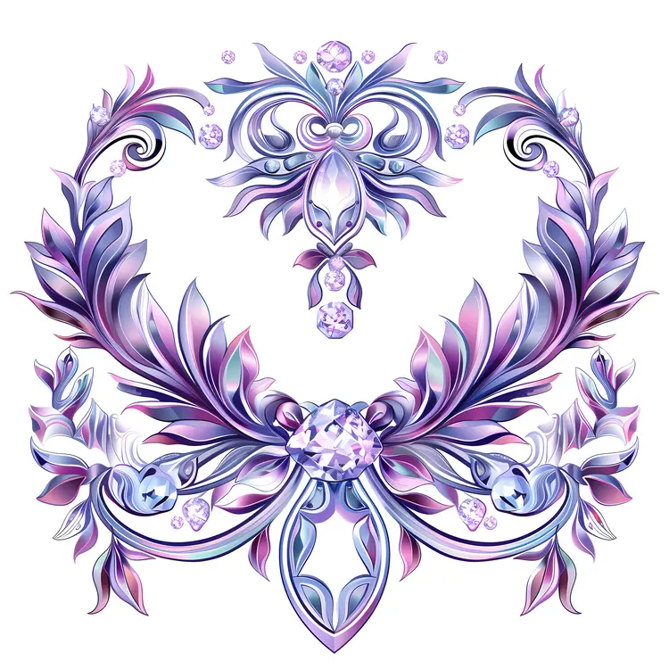 Purple Floral Jewel Ornament