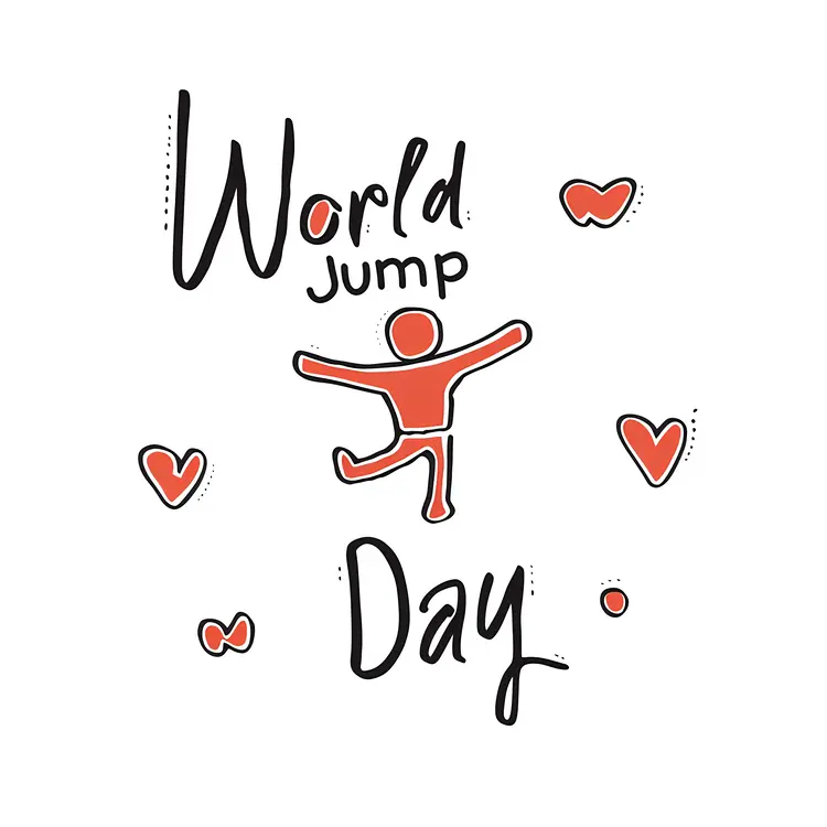 World Jump Day Celebration with Hearts