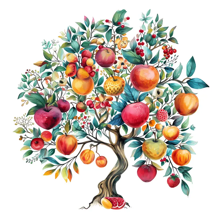 Fruit Tree with Various Fruits
